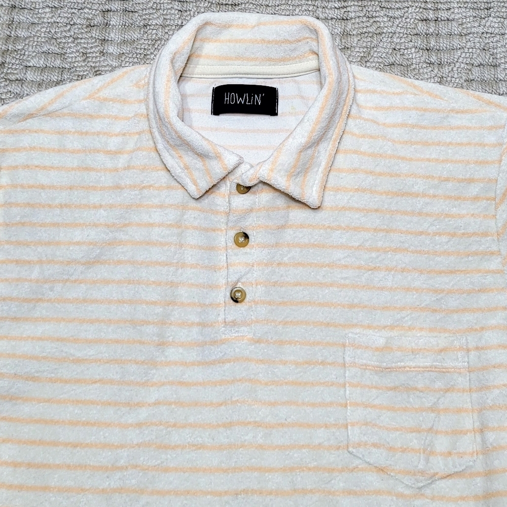 Howlin' Polo Shirt Mens Large Terry Cloth Pocket Made In Belgium
